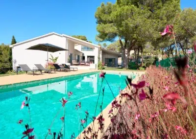 Gay Men-Only Accommodation Near Sitges with peaceful clothing-optional pool and forest views