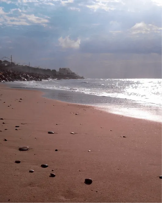 long sandy gay beach near Sitges close to gay men-only accommodation near Barcelona with open sea views