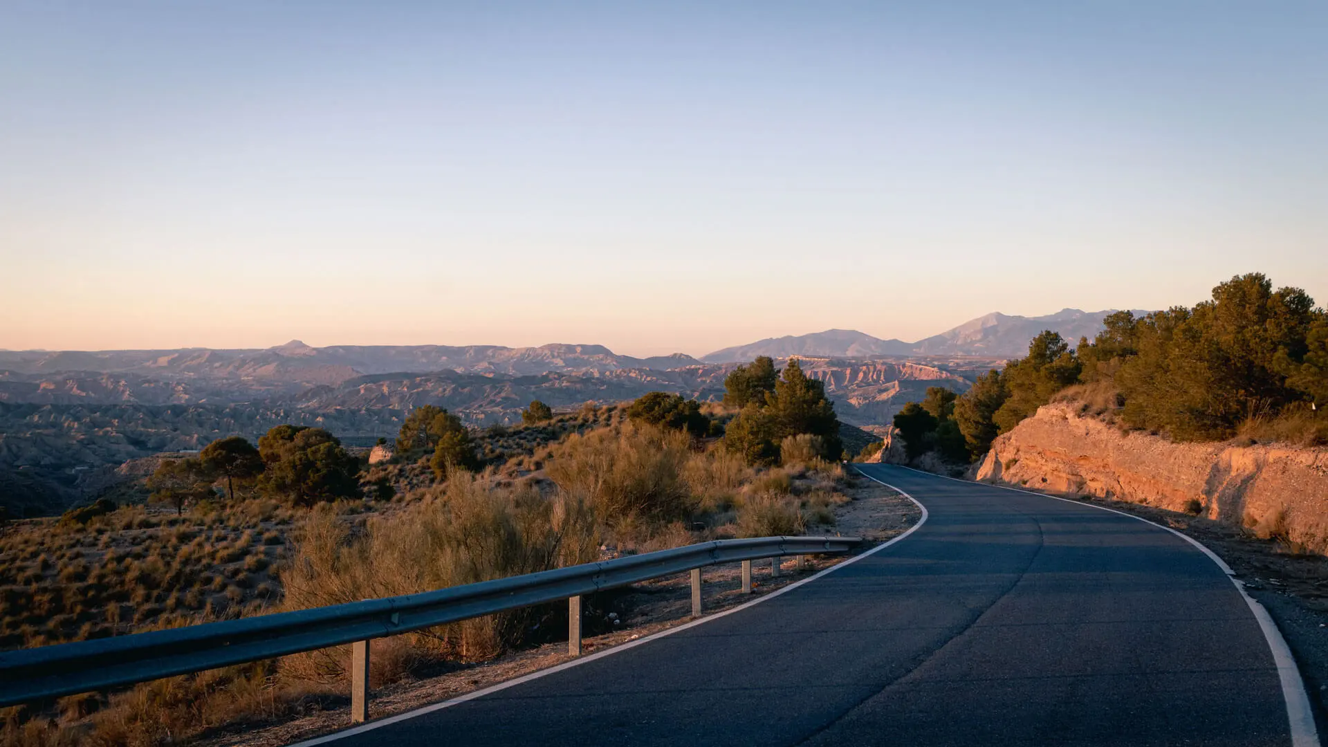 Road through the Garraf landscape near Sitges