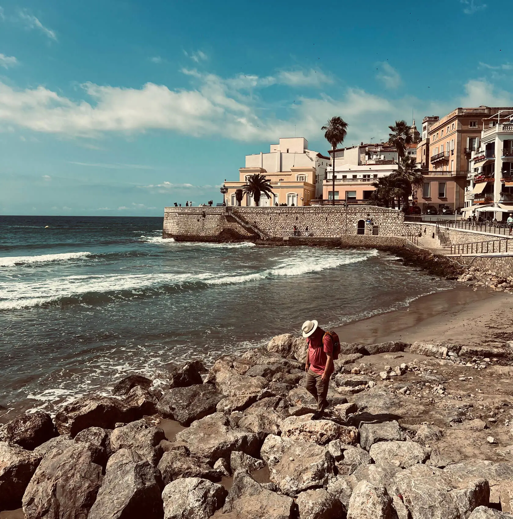 Sitges Mediterranean coastline and historic town