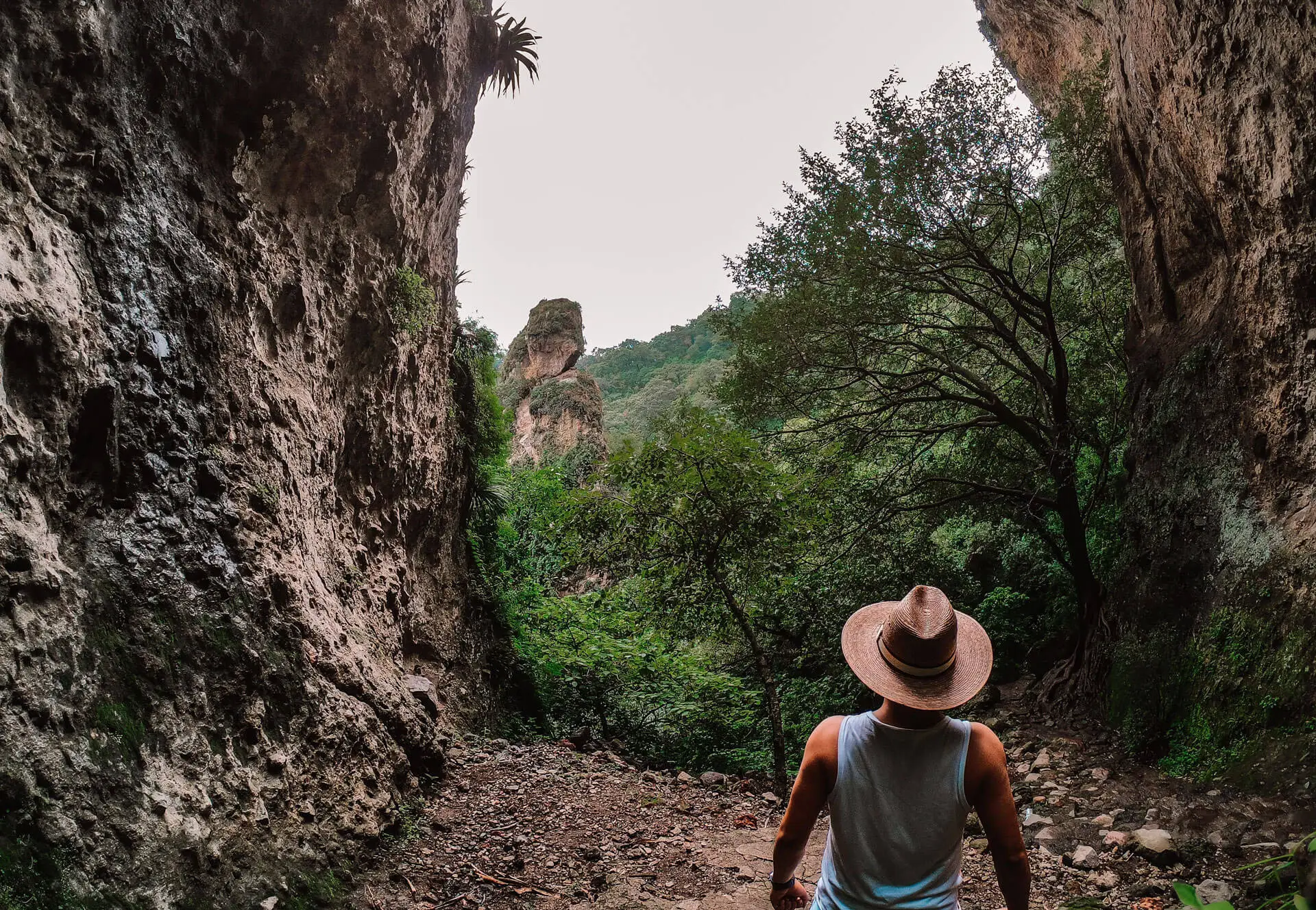 Gay men exploring the mountain landscape at Montserrat near Barcelona