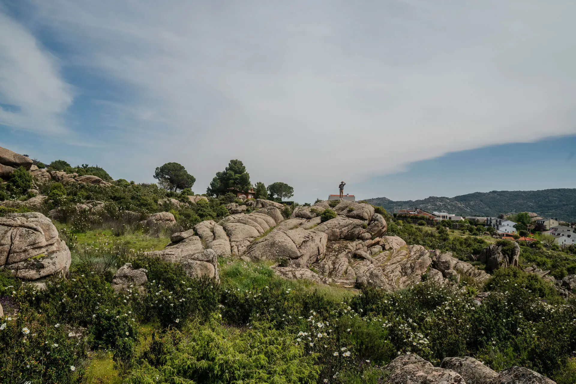 Limestone landscape and walking trail in the Parc del Garraf near Sitges